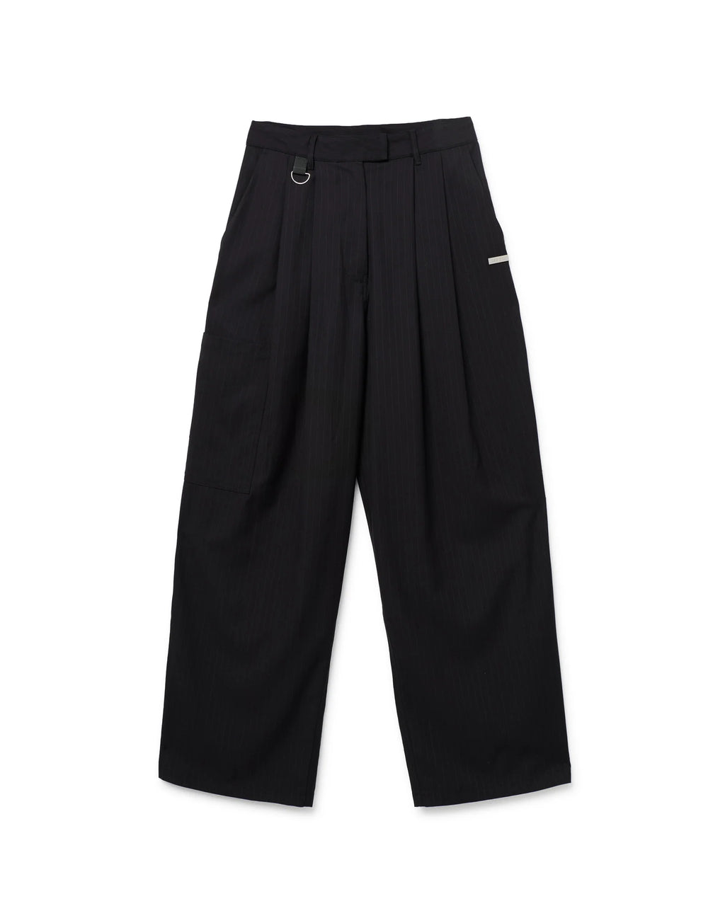 Pinstripe trouser - black