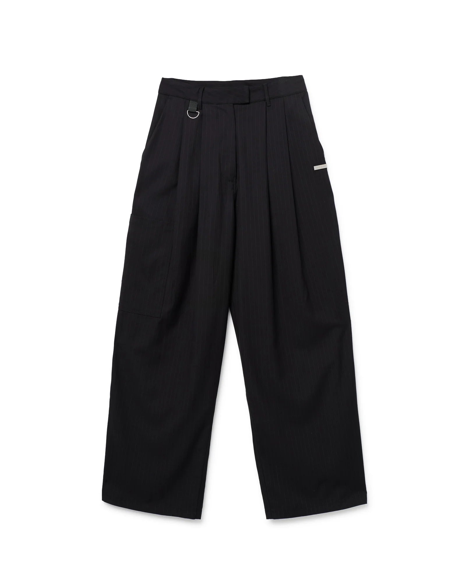 Pinstripe trouser - black