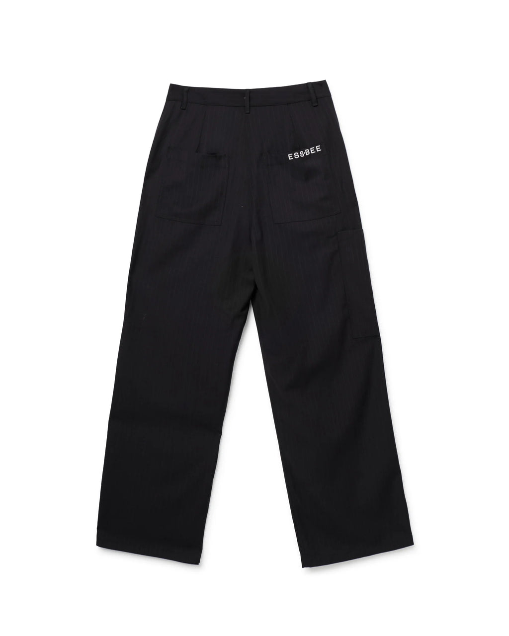 Pinstripe trouser - black