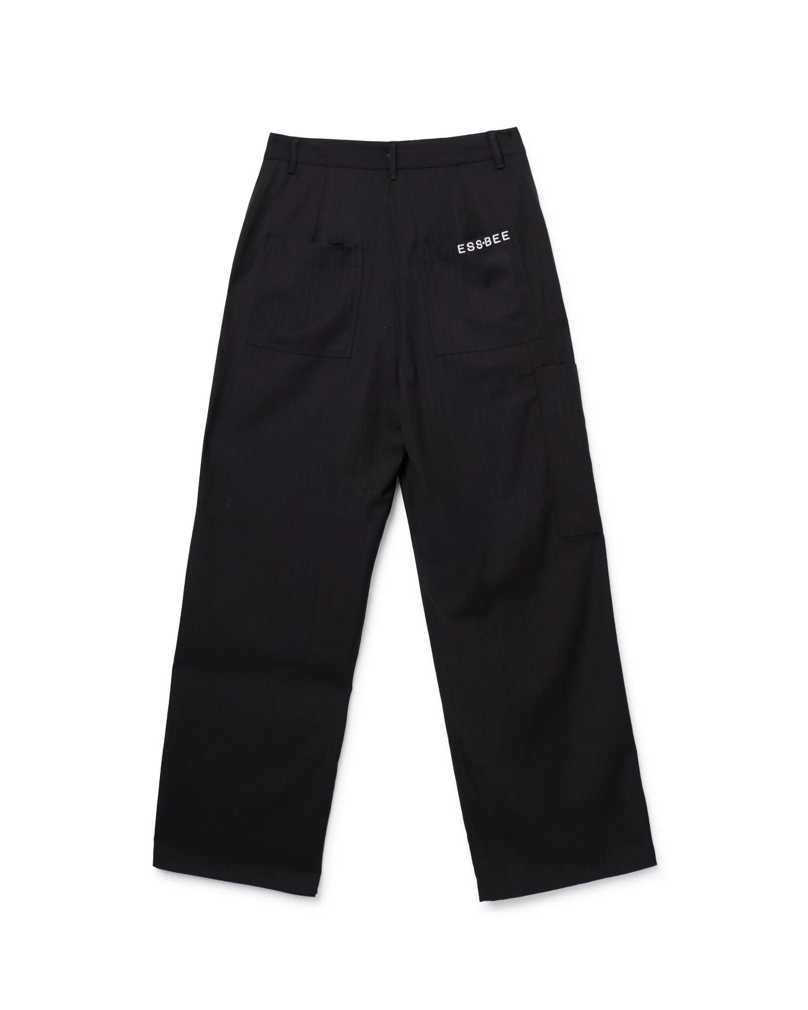 Pinstripe trouser - black