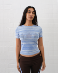 Stars Openwork Baby Tee - Blue