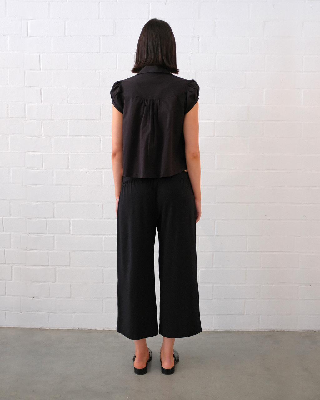 Baby Button Top - Black