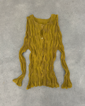 Micro Pleat Button Top - Chartreuse