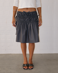 Ruched Midi Skirt ~ Charcoal