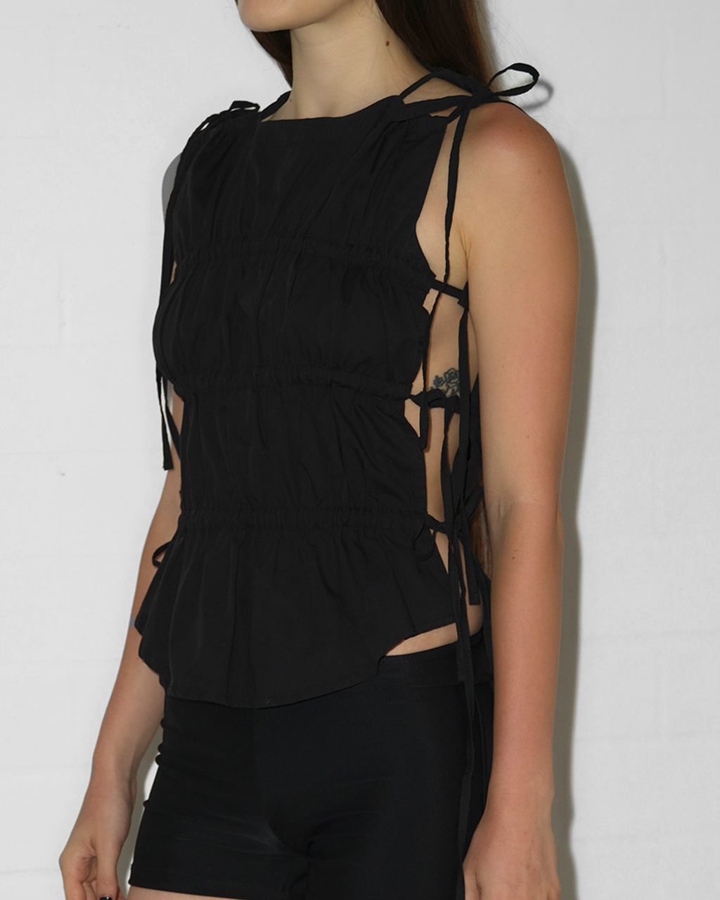 Ruched Vest - Black