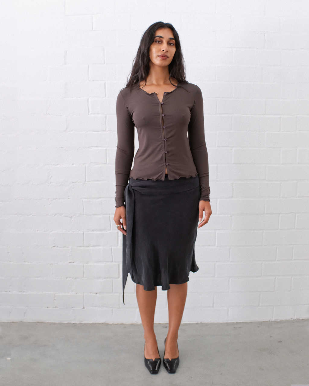 Button Top ~ Charcoal