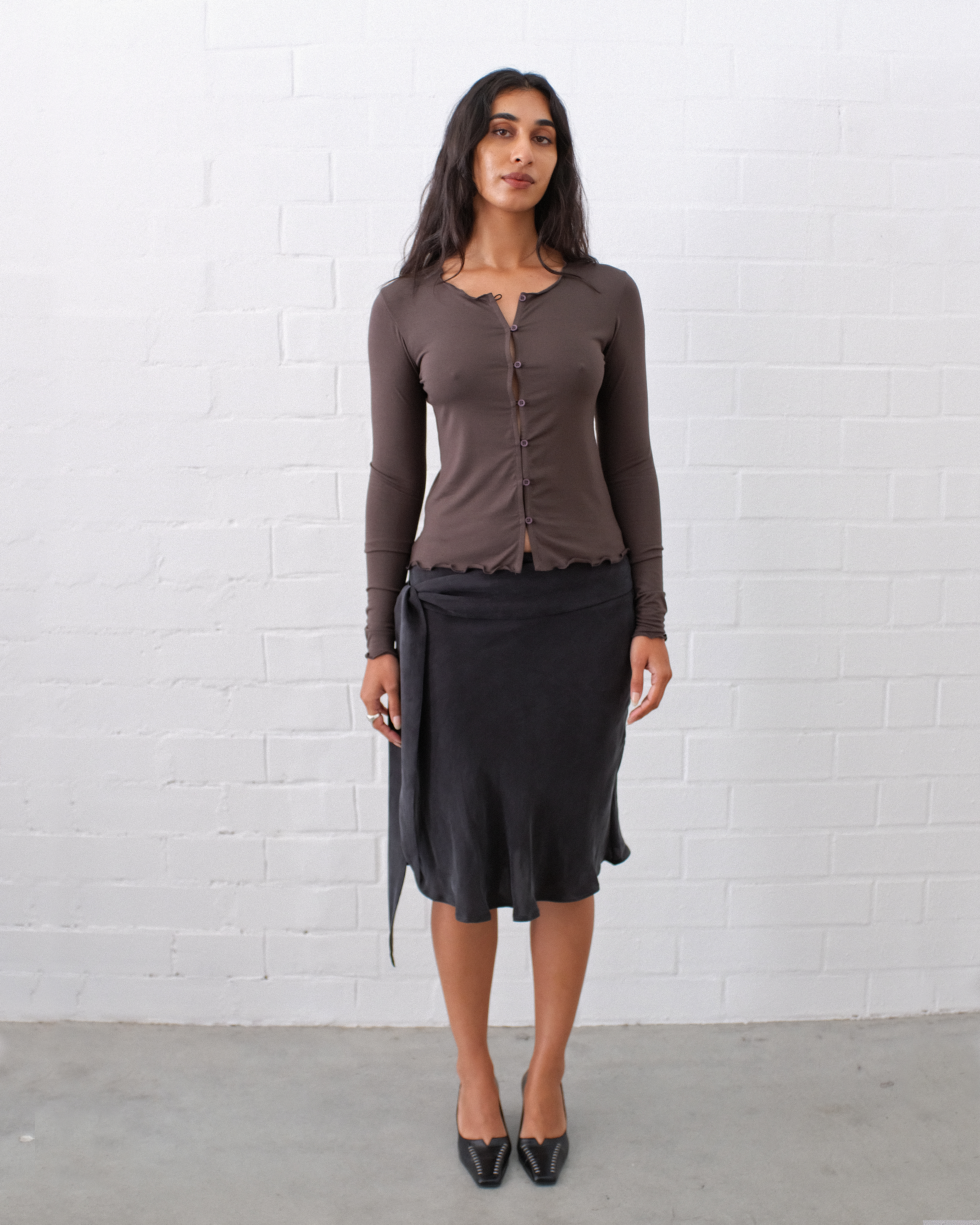 Button Top ~ Charcoal